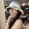 New Japanese-style Gradient Frayed Edge Washed Denim Fisherman Hat, Summer Sun Protection Hat for Women, Bucket Hat
