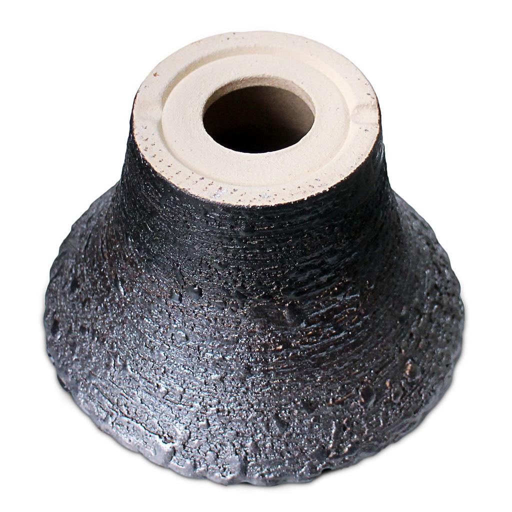 Umekichi Bonsai 6 Bonsai Shigaraki Suitable for Tuberous Approximately Supplies, No. Sled-Shaped Pot, Silver-Glazed, Gray/Black, Ware, Wildflowers,