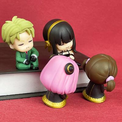 4pcs Cute SPY X FAMILY Figure Yor Figurine Anime Loid Forger Small Anya Sleeping Statues House Decoration Desk Accessories Gift