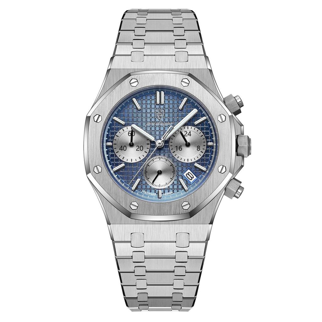 Fashion Man Wristwatch Waterproof Stainless Steel Luminous Men Watch Chronograph Date Luxury Quartz Men's Watches