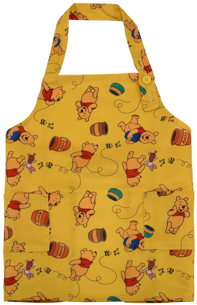 YAXELL Thick and Durable Apron for With Elementary Cooking Winnie the 50456 Kids, Height 100-110cm, Pockets, School, Class, Disney, Pooh,