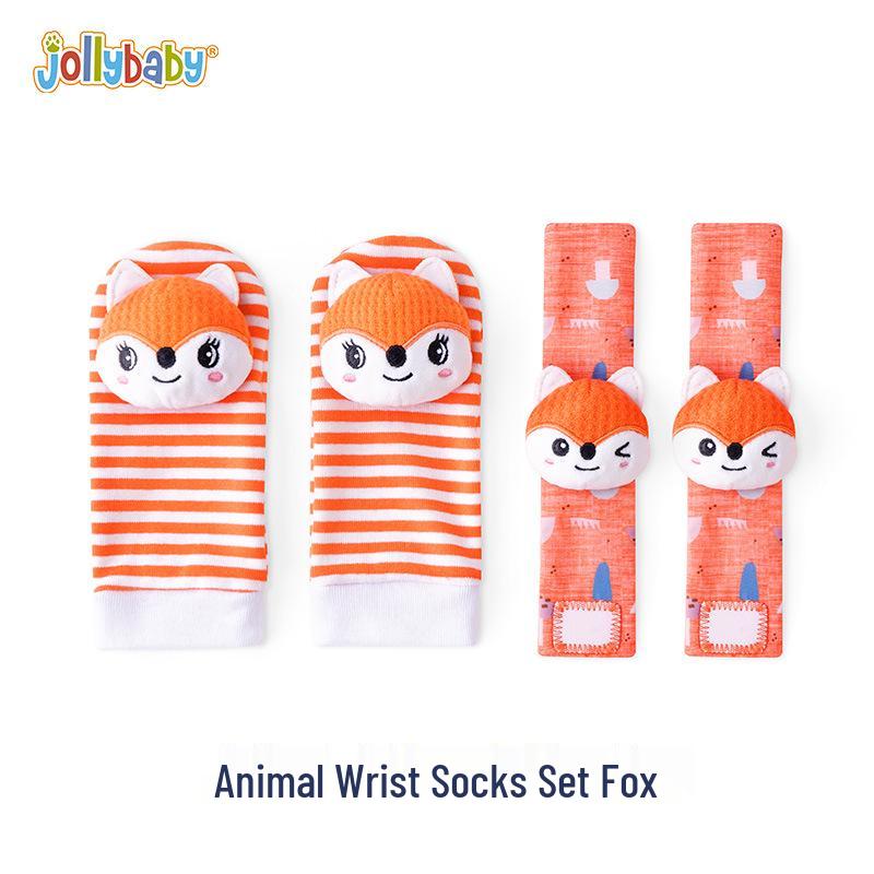 

Jollybaby Погремушки-браслеты для новорожденных и Чехлы-носки для пустышек - Детские игрушки