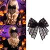 Dark Mesh Spiderweb Hair Clip With Fabric Center Detail, Gothic Hair Accessory for Costume Parties, Dance Outfits, Daily Styling, and Gift Giving