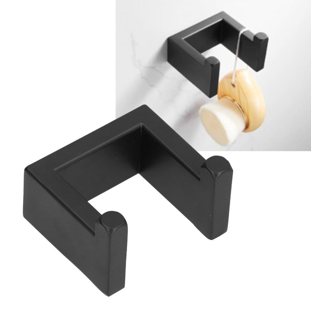 Polished Finish Towel Hook Black Robe Hook Durable Towel Bar Bathroom Kitchen Balcony