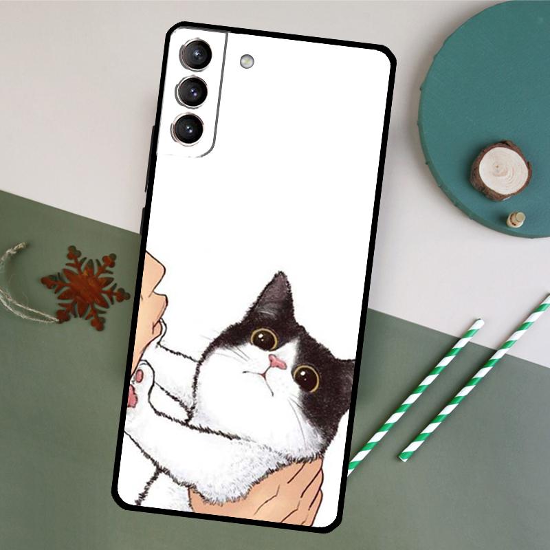 Kiss Cat Cute Kitten Cartoon Phone Case For Samsung Galaxy S26 S25 Ultra S20 S21 S22 S23 S24 S10 Plus S25 FE Back Cover