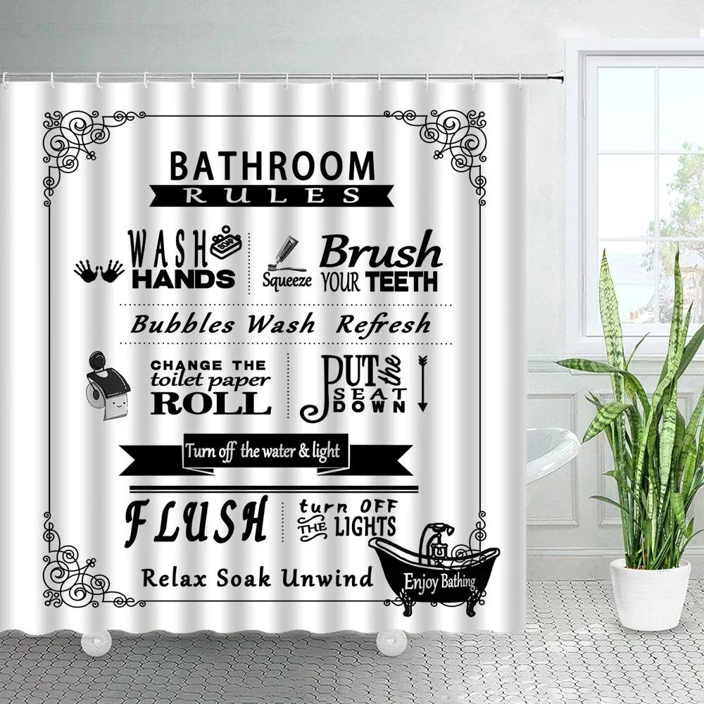 Vintage Old Newspaper Shower Curtains France Paris Tower Periodic Table Bath Curtain Retro Fabric Print Home Bathroom Decor Se