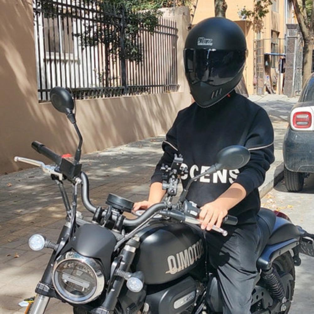 Retro Full Helmet Motorcycle Helmet Summer Locomotive Electric Vehicle Four Seasons 3C Men and Women Locomotive Running Helmet Electric