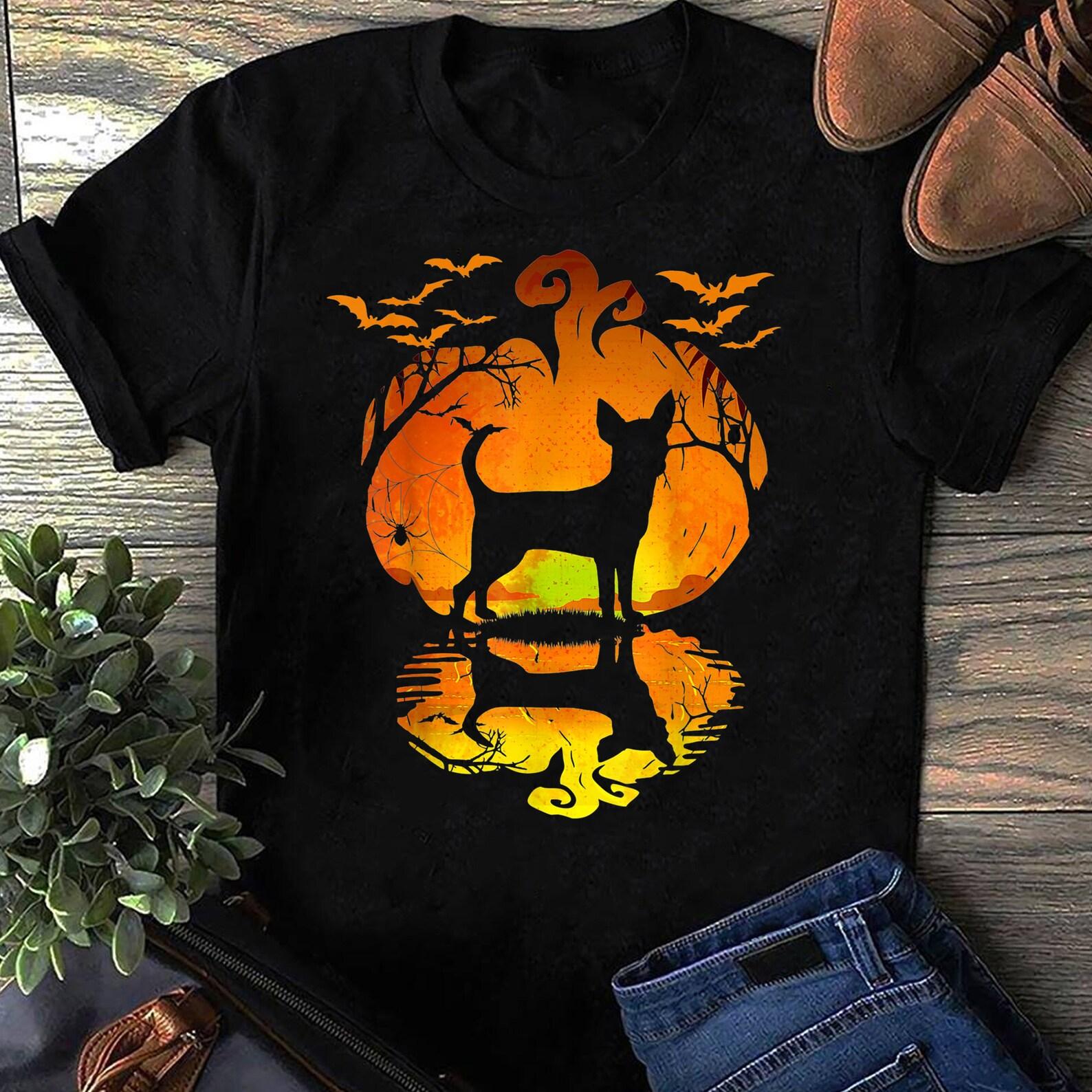 Chihuahua Halloween Costume Chihuahua Dogs Lover Pumpkin T-Shirt - Halloween Costumes, Cute 2021 Halloween Party Shirt Gifts L