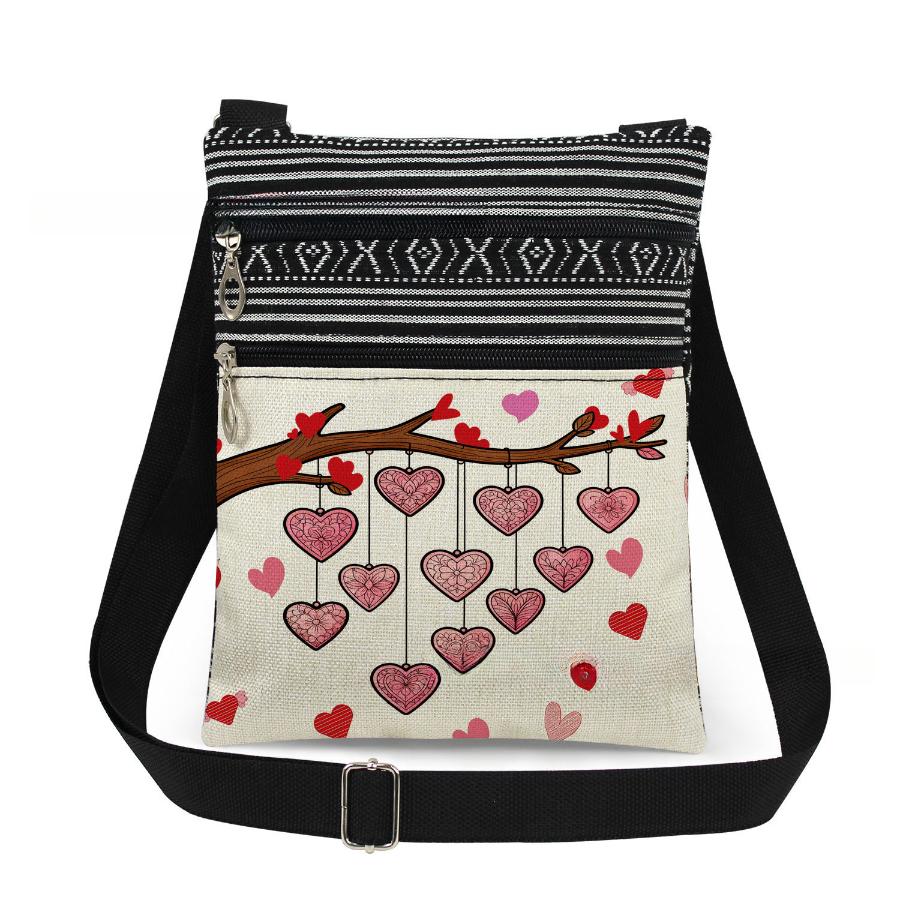 1PC Love Print Tote Bags Women Shoulder Handbags Postman Package 6932 KTB