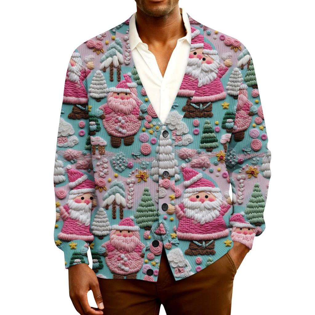 Men's Ribbed Knit Long-Sleeve Cardigan