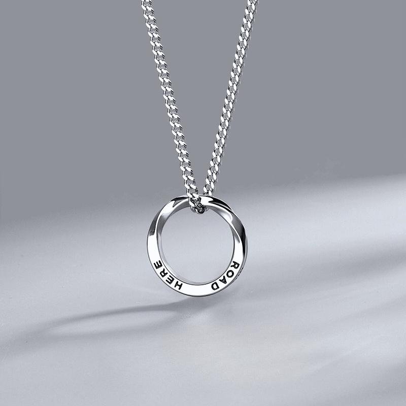 Necklace - A Versatile New Model of Horsewhip Chain with Titanium Steel Pendant for Men's Necklace
