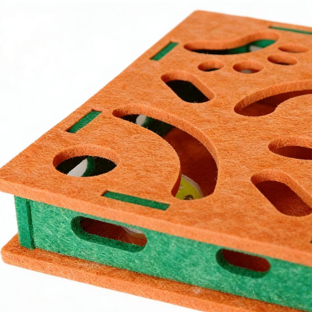 Cat Scratch Puzzle Box Interactive Claw Trimmer With Bell Ball Felt Cat Scratch Puzzle For Kitten Dog Small Medium Large Breed