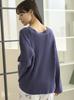 Gelato Pique Airy Moco Rib Pullover PWNT254068 NVY Free Size V-Neck Women's
