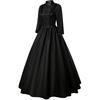 Vintage Victorian High Neck Ruffled Maxi Dress, 3/4 Sleeve A-Line Renaissance Gown for Women, Ideal for Cosplay, Halloween and Masquerade Parties