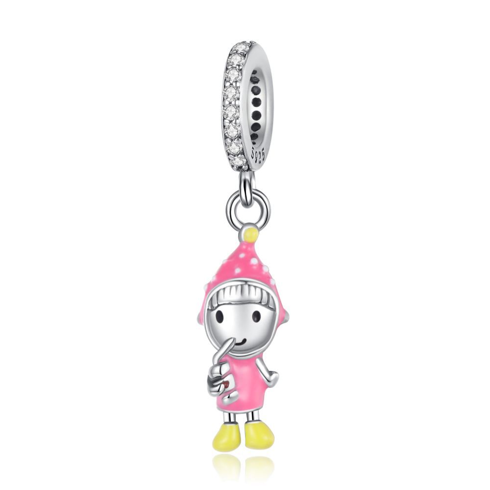 S925 Silver DIY Craft Accessories Fashion Kissing Figure Charms For Couples Handmade Jewelry Making Supplies