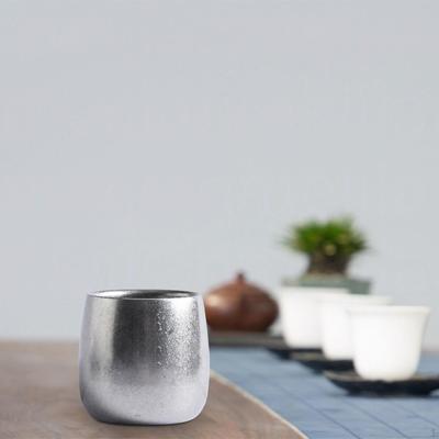 Dubbelväggiga muggar Tjock metall Tekopp Stapelbar Vatten Distressed Dryckesvaror Kaffe