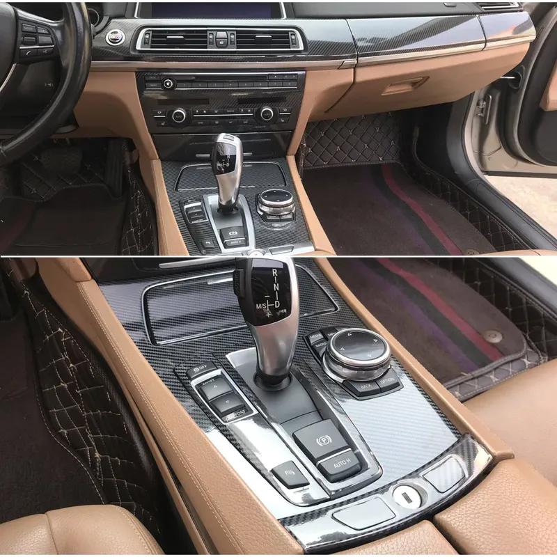 Car-Styling 5D Carbon Fiber Car Interior Center Console Color Change Molding Sticker Decals For BMW 7 Series F01 F02 F03 F04
