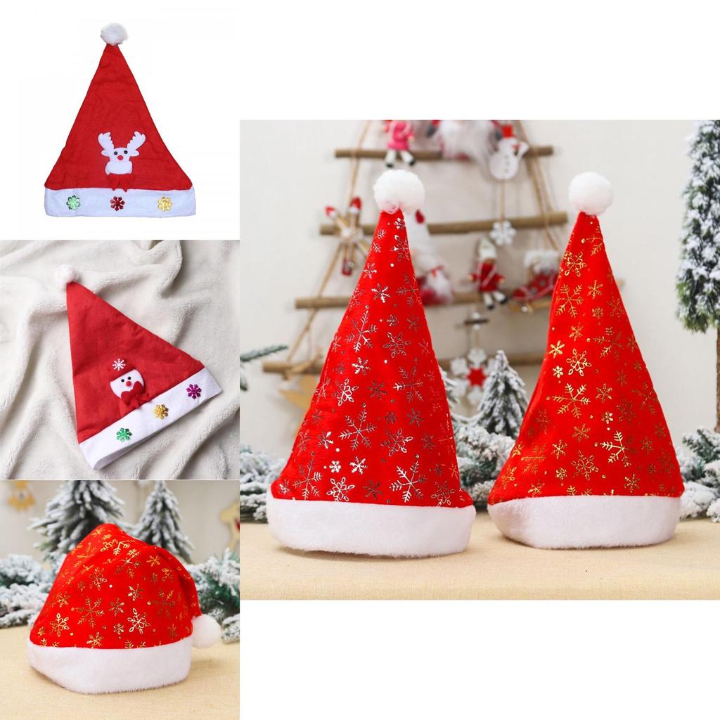 Bezaubernde weihnachtliche LED-Mütze für Erwachsene und Kinder mit Cartoon-Geweih und Samtfinish