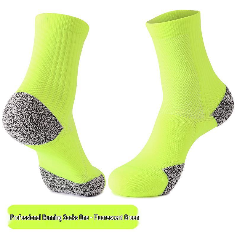 Quick-Dry Anti-Pilling Mid-Calf Sports Socks: Thick Towel Bottom, Sweat-Absorbent, Non-Slip, Breathable, Anti-Odor Tennis & Running Socks