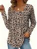 2024 European & American Leopard Print Casual Long Sleeve for Autumn/Winter