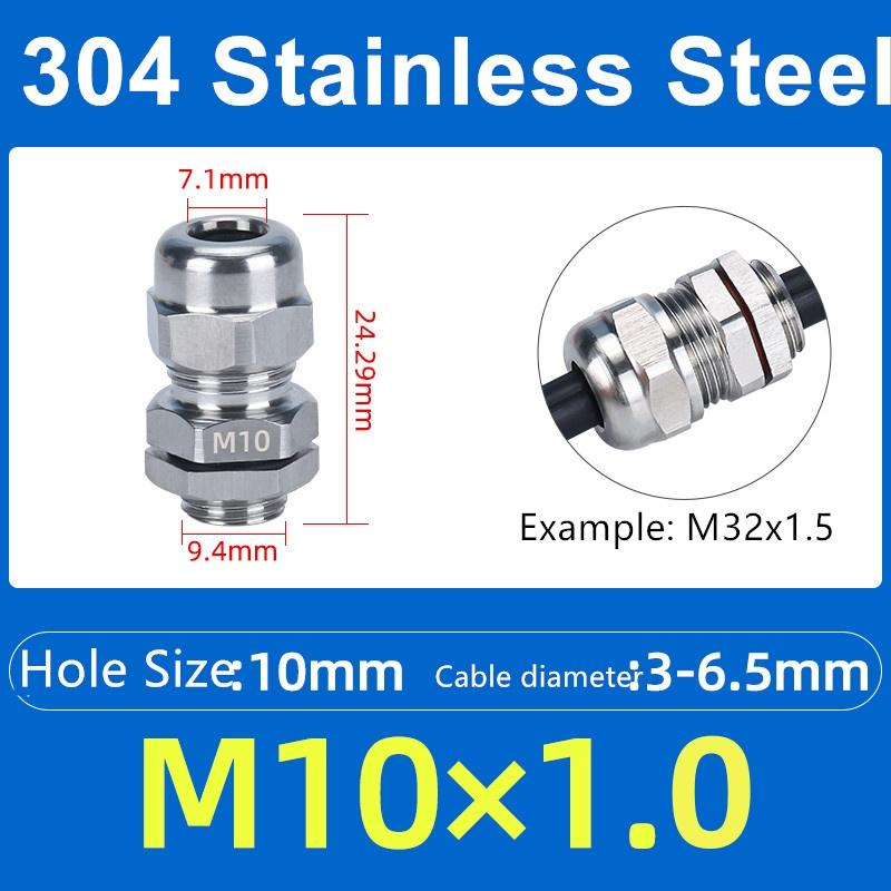 

1Pcs Waterproof Cable Gland 304 Stainless Steel Glands IP68 PG7 PG9 M12 M16 Metal Joint PG13.5 M20*1.5 Cable Fixing Seal Joint