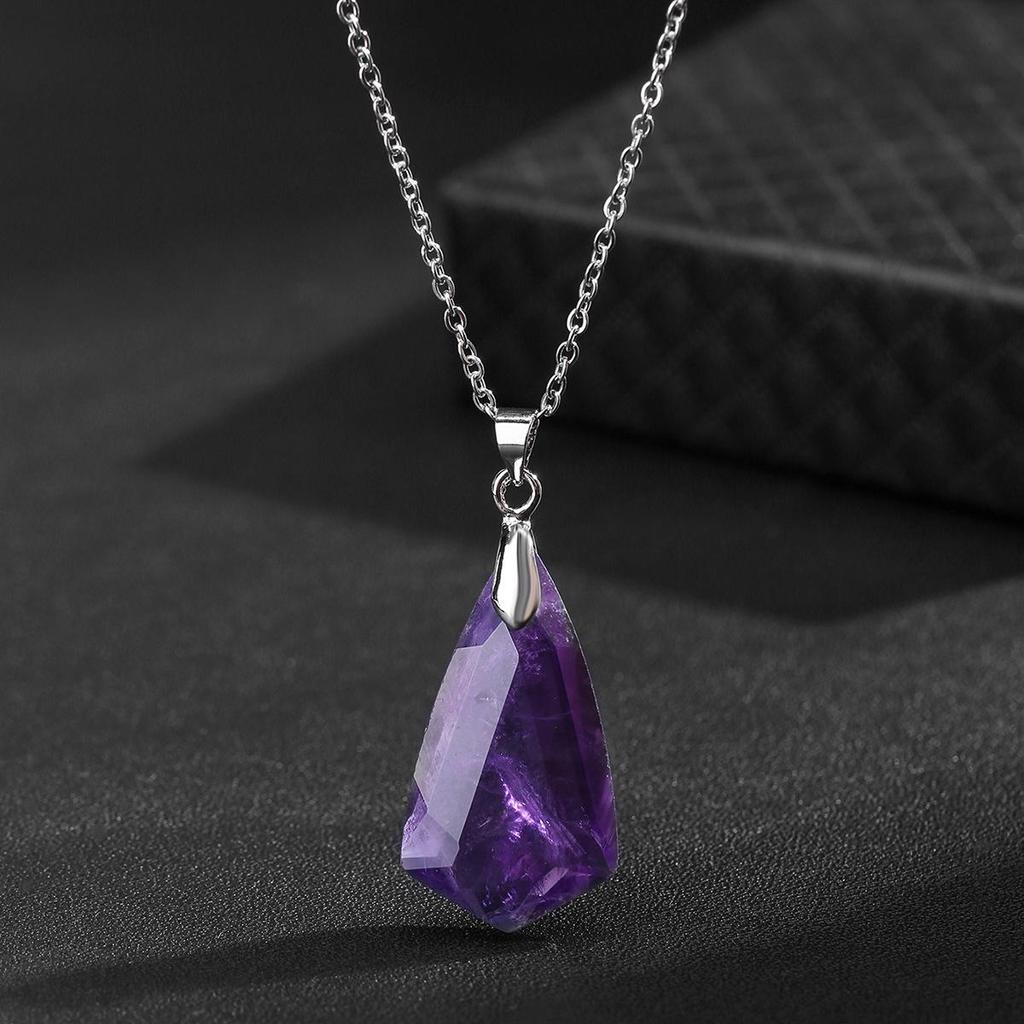 Bohemian Amethyst Crystal Pendant Necklace