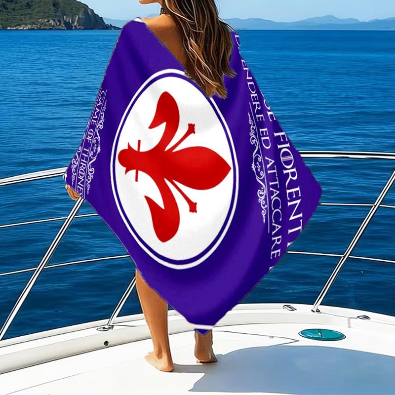 Fiorentina Football Club Beach Towel - Soft, Absorbent Microfiber, Lightweight, Ideal for The Beach, Parties, Travel, Camping fan gifts