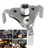 Universal Adjustable Oil Filter Wrench From 2-1/2 Inch to 4.5 Inch Oil Filter Wrench Tool Set With 3 Jaw Uninstall Removal Key