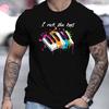 Unisexs Colorful Piano Key Pattern Casual Round Neck Short TShirt for And Autumn Unisex Clothing Comfortable