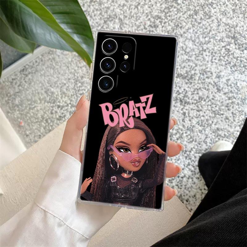 Cartoon Fashion Doll Bratzs Transparent Case For Samsung Galaxy S26 S25 Ultra S24 S22 S26 Plus S20 S23 S21 S25 FE 5G Clear Cover
