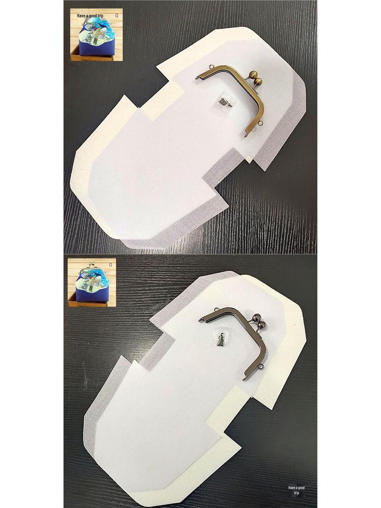 DIY Lazy Person Purse Kit: Stiff Frame, Cotton Cut, Auxiliary Materials & Pins Included