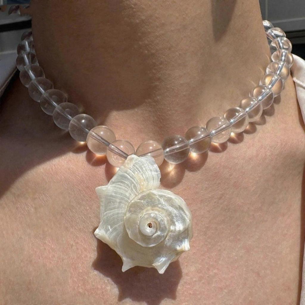 Collana Fatta a Mano con Conchiglie Marine e Texture Marina Autentica Gioiello Portatile Quotidiano per Amanti della Spiaggia Multicolore