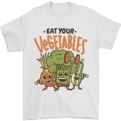 Eat Your Vegetables Funny Vegan Vegetarian Mens T-Shirt 100% Cotton