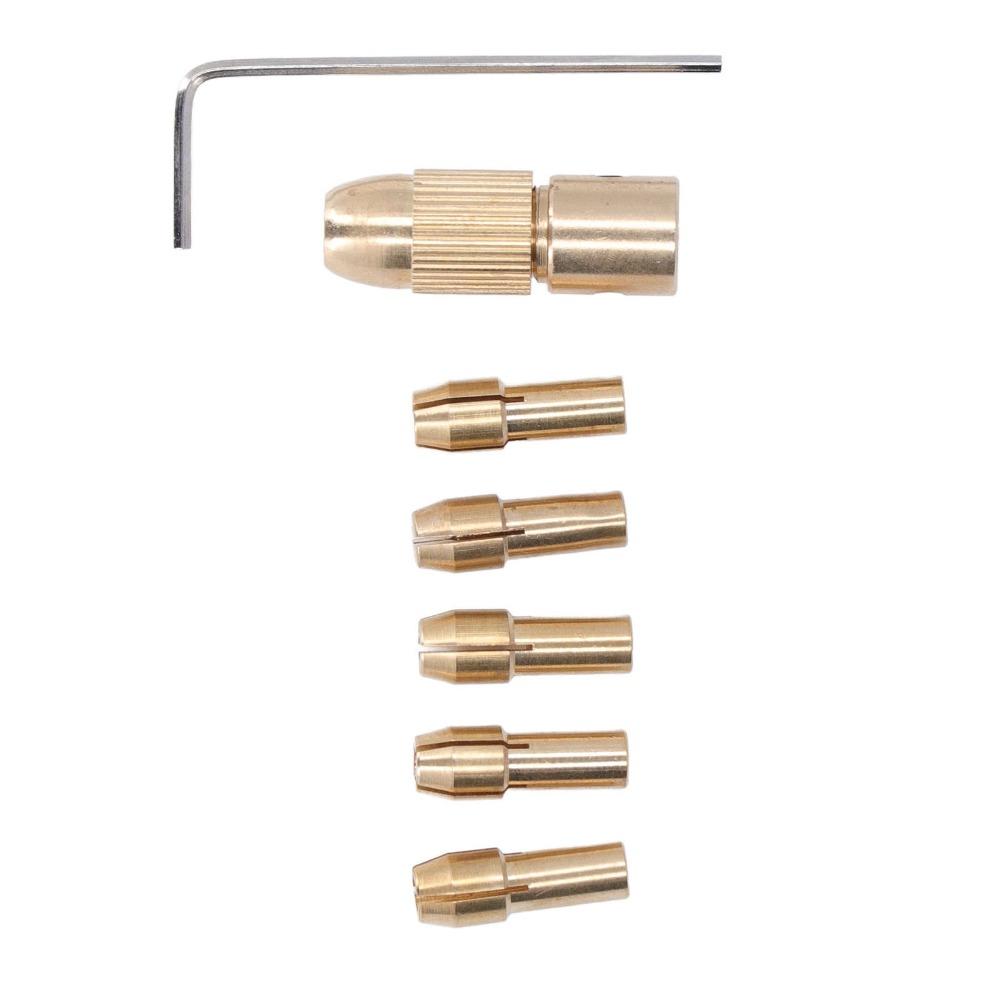 3 sets 4 Jaw Brass Drill Chuck Allen Wrench Included Electric Drill Chuck  For Mini Electric Drills