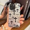 Акриловая задняя панель TPU бампер для iphone 11 12 16 Plus 14 15 18 Pro Max XS Max XR Air 17 Pro 13 Готический крест Орнамент hone Чехол Ударопрочная крышка
