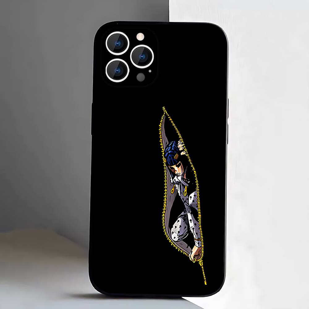 Bucciarati JoJos Bizarre Adventure Phone Case For iPhone 17,16,15,14,13,12,Pro,Max,Plus,E,SE4,Air,Mini Black Soft Box