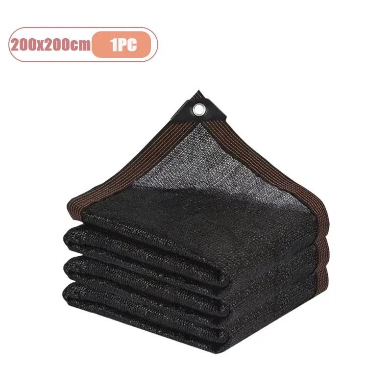 2x2m 2x4m Black Sun Shade Net Fabric, UV Protection Pergola Awning Cover With Grommets Edge, Garden Patio Greenhouse Plant Sun Protection Shade Cloth