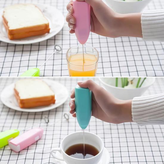 Yousheng Electric Milk Frother Whisk Handheld Foam Maker for Coffee Lattes Hot Chocolate Stainless Steel Blender for Frothing Milk Mixing Eggs