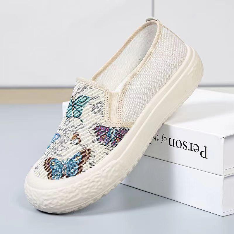 Spring and summer fisherman shoes soft sole non-slip lazy shoes pedal students breathable comfortable casual versatile canvas shoes