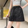 Casual Tooling Skirt Women's Summer Spice Girls Short Skirt High Waist Elastic Drawstring Skinny Meat Cover Skirt Hip Wrap Skirt