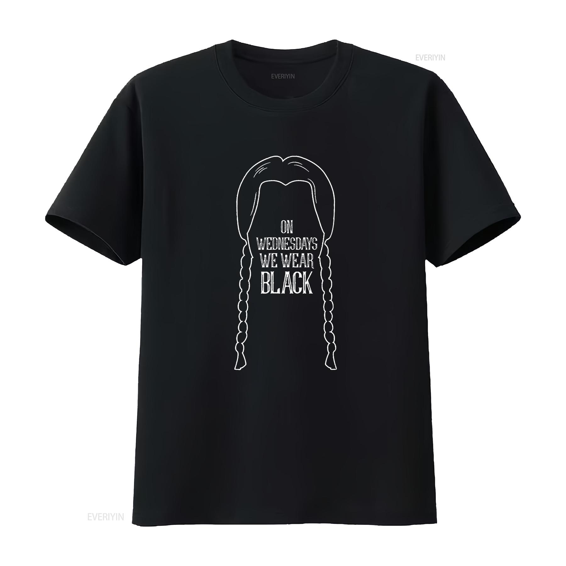 

On Wednesdays We Wear Black No More Girl Boy T Shirt vintage Washed graphic Stylish Soft Versatile Stretched 4XL