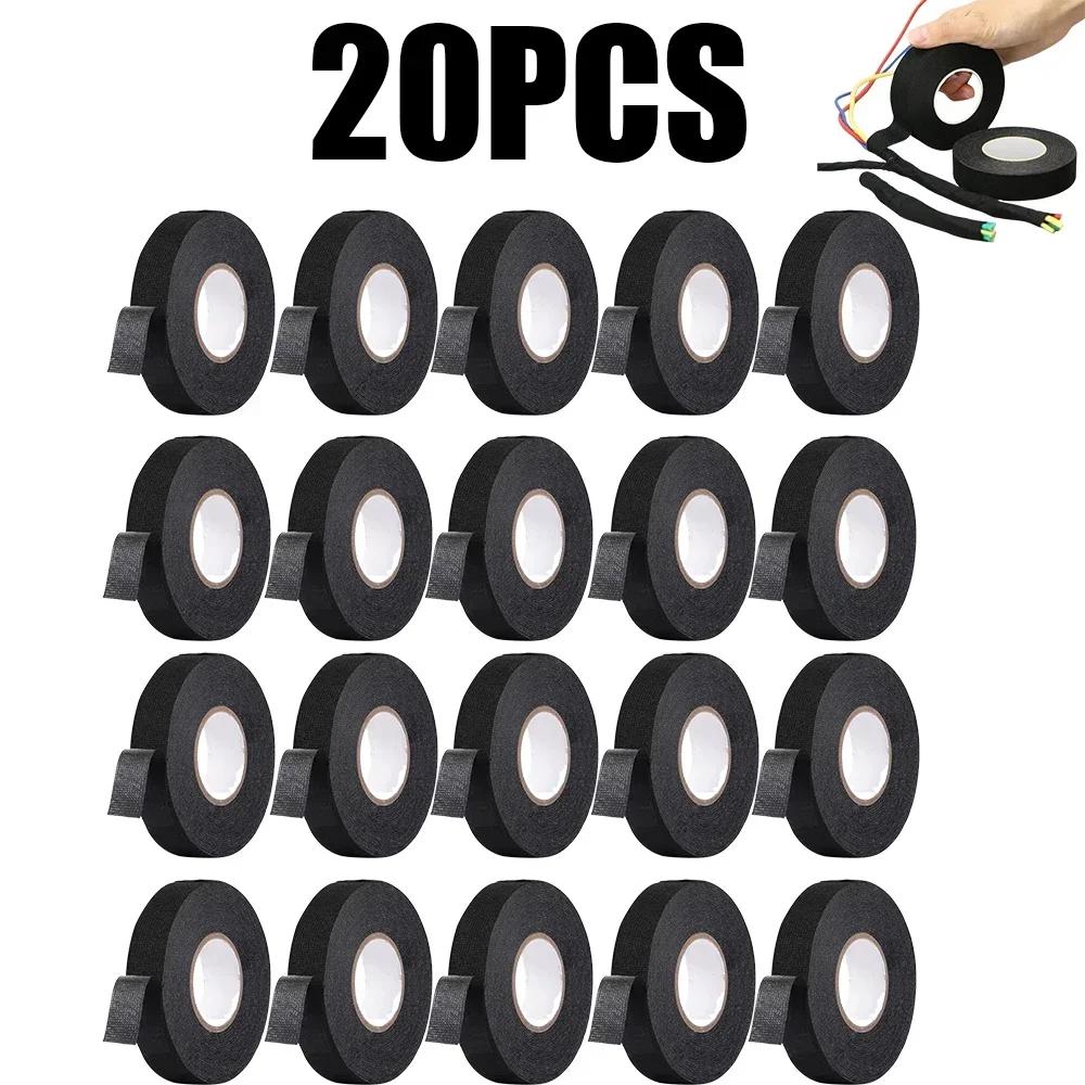 10M Electrical Tape Heat-resistant Harness Insulation Auto Wiring Fabric Cloth Wrap Waterproof Cable Organizer Adhesive Tapes