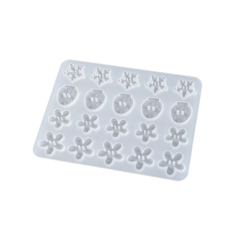 Unique Button Mold Silicone Resin Keychain Moulds Making Epoxy Casting Flower Fruit Animal Molds For DIY Crafts Dropshiping