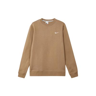 İşlemeli Logo Yuvarlak Yaka Sweatshirt Erkek Üstler Açık Kahverengi 916609-258