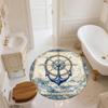 Anchor and Ship's Wheel,Round Area Rug,Carpet Rug for Living Room Bedroom Sofa Playroom Decor,Non-slip Floor Mat