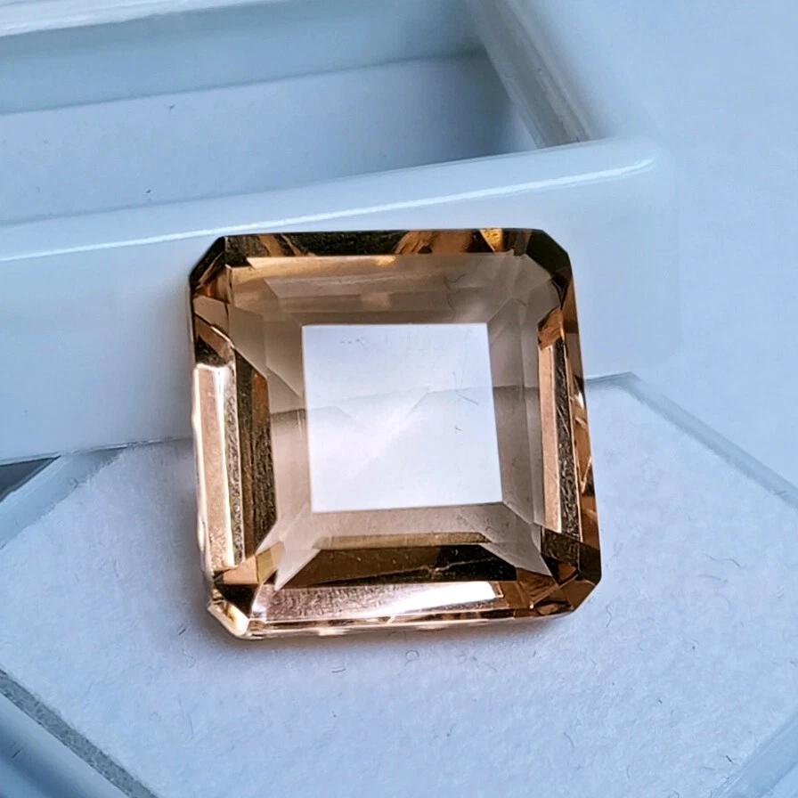 Fabulous Madagascar Morganite Natural Square Cut 10-12 Ct Certified Gemstone