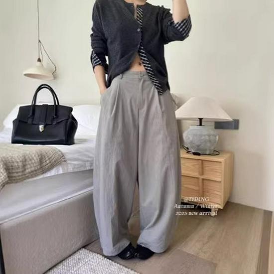 56012 Minimalist Casual Wide-Leg Pants - Italy/France Inspired Large белый