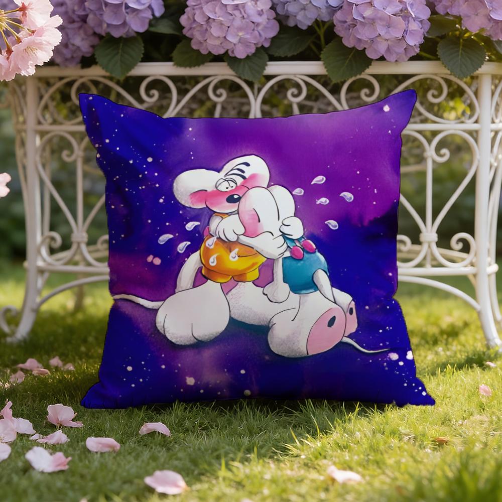 Cartoon D-Diddl Cushion Cover Home & Car Dual-Scene Pillow Cover: Reversible For Premium Comfort