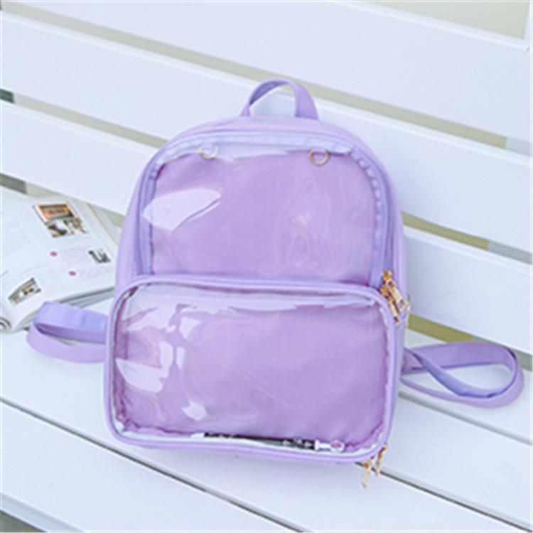 7 Colors CLEAR ita bag Transparent itabag Pin Display Backpack school bags New