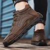 Winter Men's Dr. Martens Handmade High-Top Leather Boots - Casual British Style, Large Sizes Available.